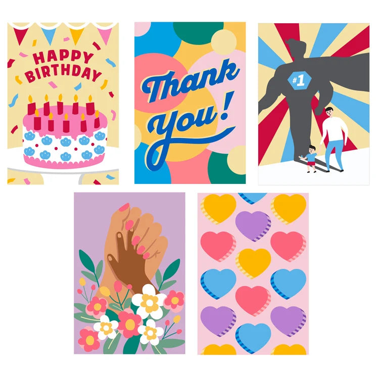 Kit Pintura por Números Tarjetas de Felicitación