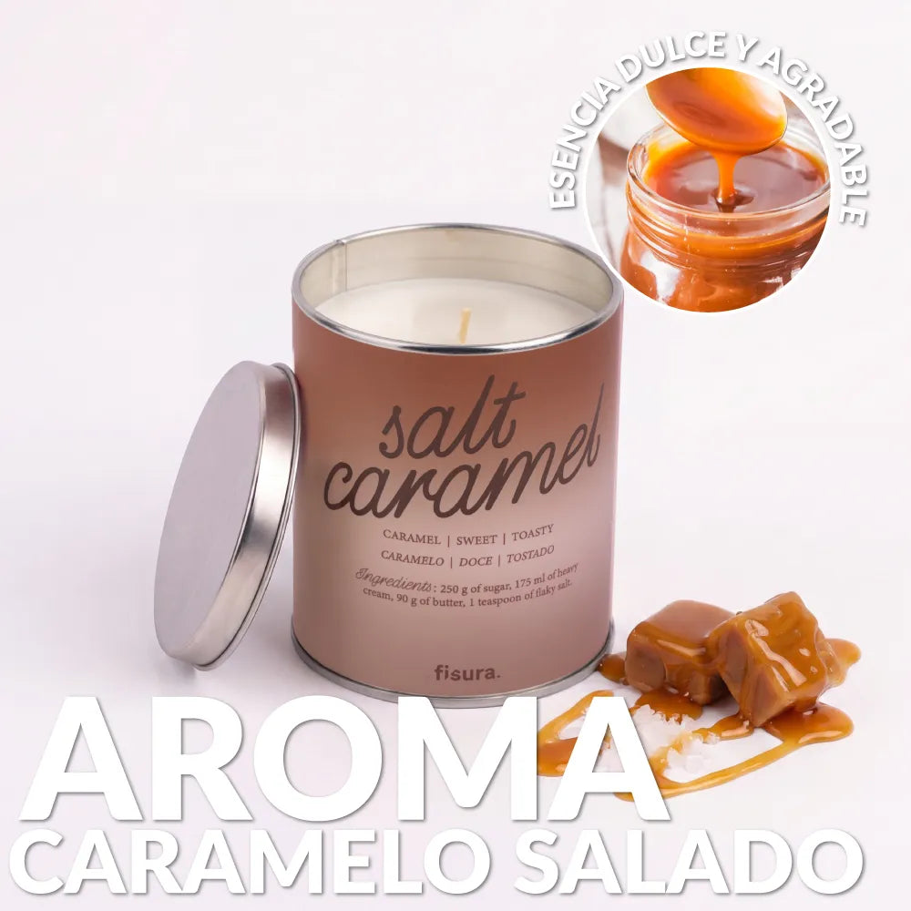 VELA AROMATICA EN LATA DE METAL "SALT CARAMEL"