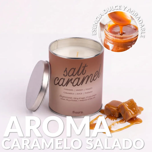 VELA AROMATICA EN LATA DE METAL "SALT CARAMEL"