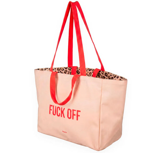 BOLSA DE PLAYA REVERSIBLE "FUCK OFF"