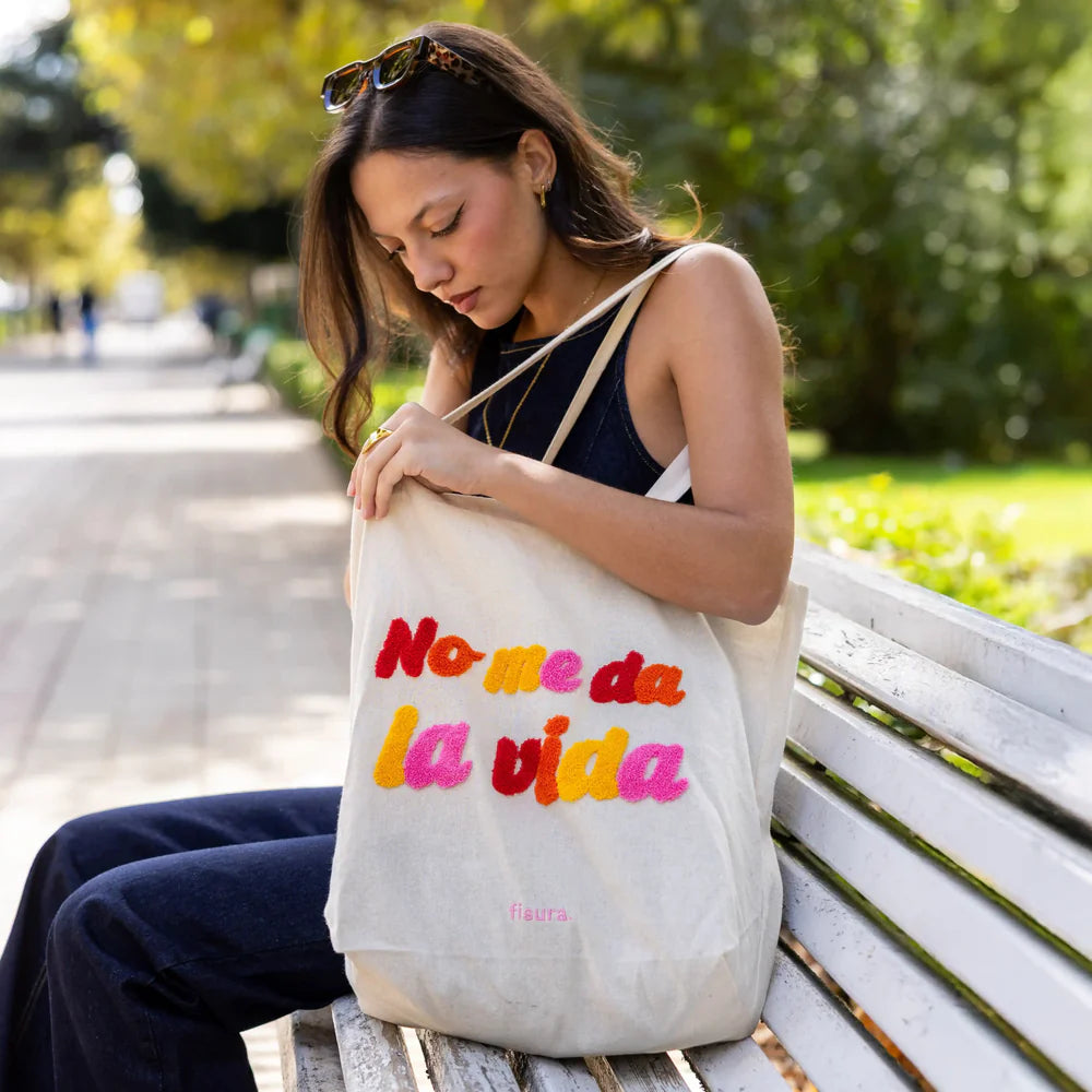 BOLSA TOTE BAG BORREGUILLO "NO ME DA LA VIDA"
