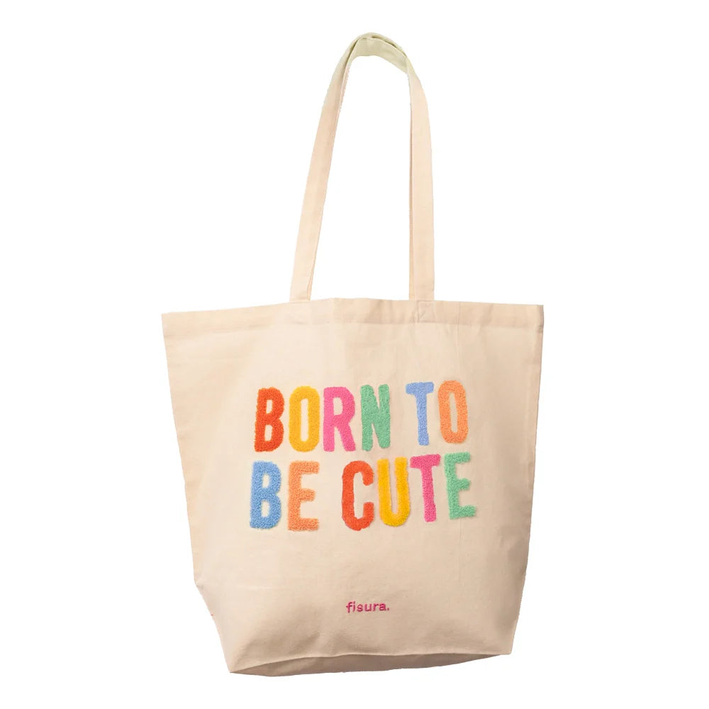 BOLSA TOTE BAG BORREGUILLO "BORN TO BE CUTE"