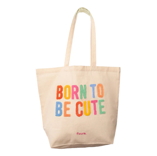 BOLSA TOTE BAG BORREGUILLO "BORN TO BE CUTE"