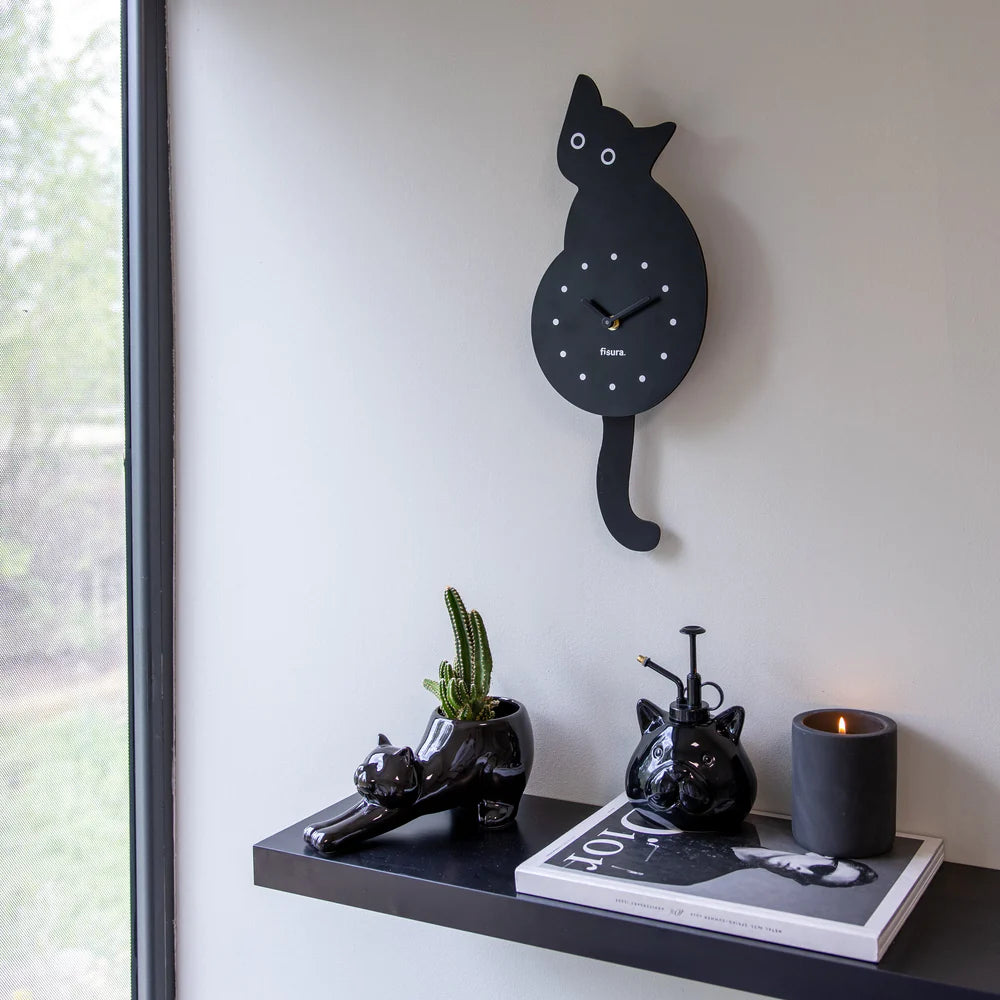 RELOJ DE PARED GATO NEGRO