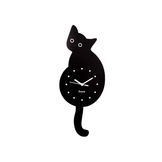 RELOJ DE PARED GATO NEGRO
