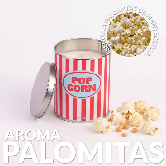 VELA AROMATICA EN LATA DE METAL "POP CORN"