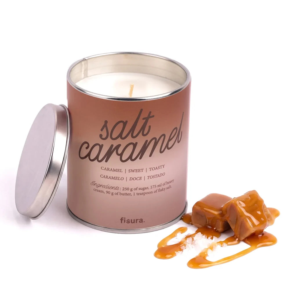 VELA AROMATICA EN LATA DE METAL "SALT CARAMEL"