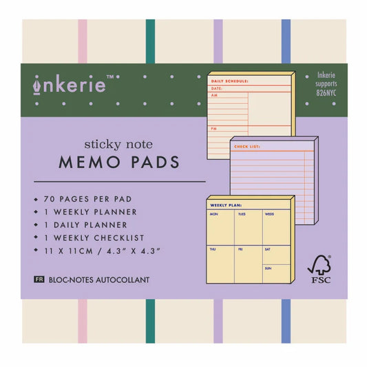 Inkerie Set de 3 blocks de notas adhesivas